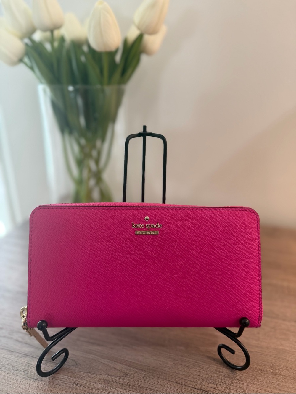 Kate Spade New York Cameron Street Lacey Saffiano Leather Fuchsia/Peony Pink